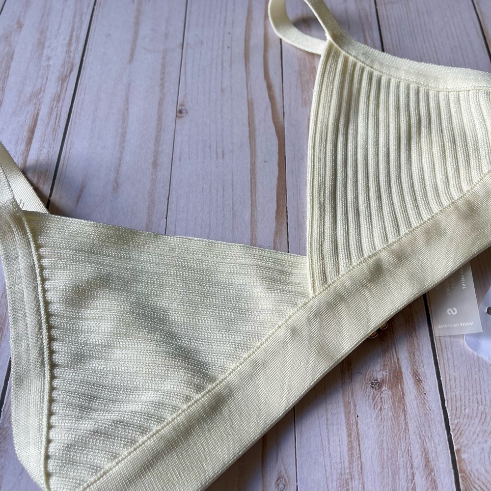 Cream Ribbed Bralette - Picture 3 of 4
